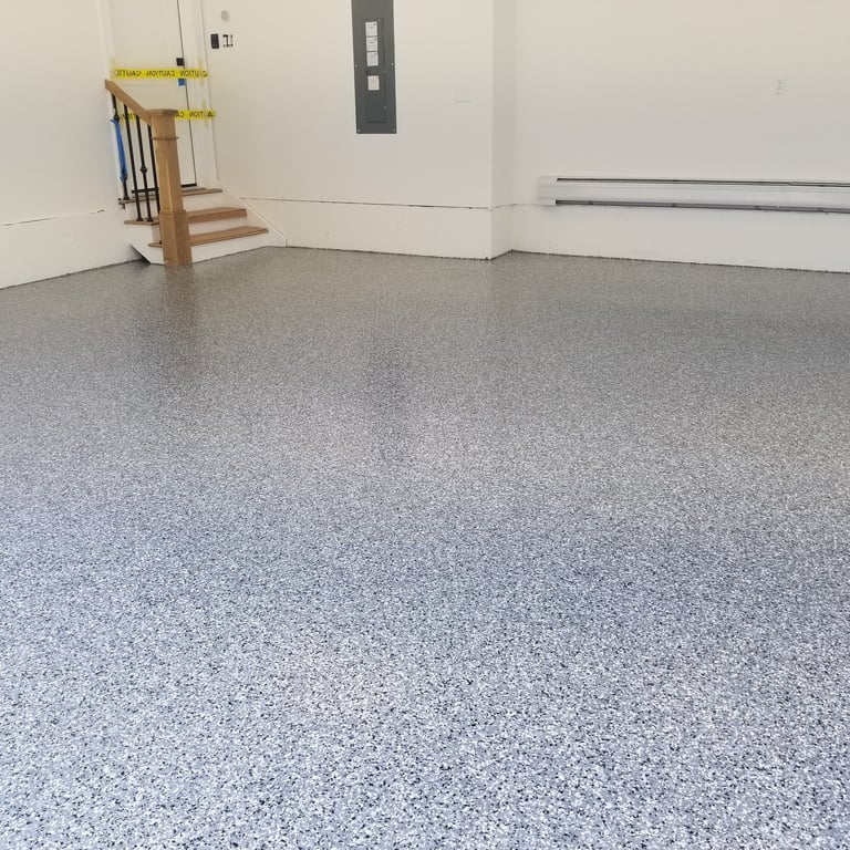 Finished painted concrete floor project