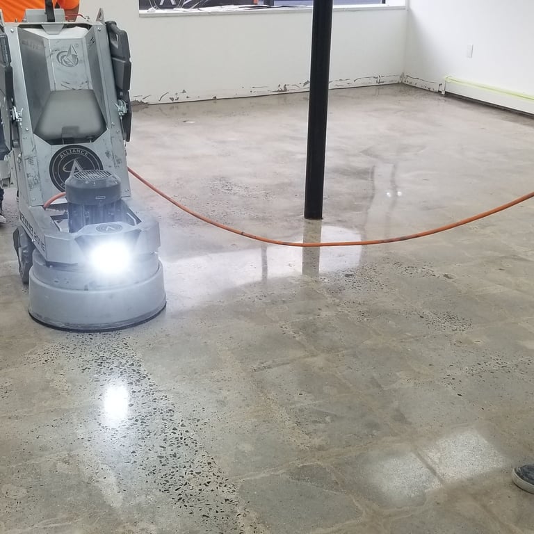 Commercial grind and seal concrete project